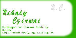 mihaly czirmai business card